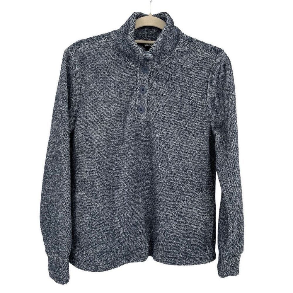 Eddie Bauer Fleece Quarter Button Sweater Light Harbor Blue Women's Small NWT
